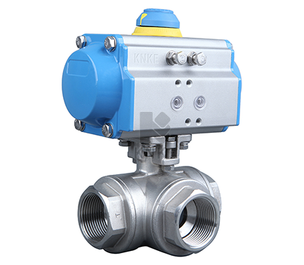 气动三通内螺纹球阀 气动三通内螺纹球阀